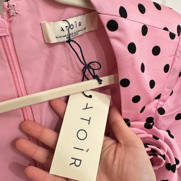 NWT Atoir Missy Polka Dot Mini Dress in Pink Size XL - Picture 8 of 10